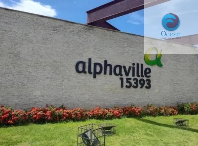 Ocean vende: Maricá, Alphaville 1, terreno 374M, 12M frente, documentação OK