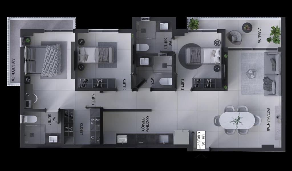 Apartamento à venda com 3 quartos, 80m² - Foto 22