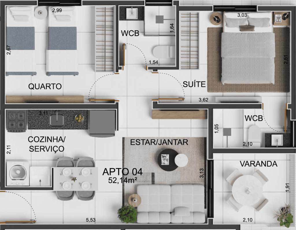 Apartamento à venda com 3 quartos, 68m² - Foto 4