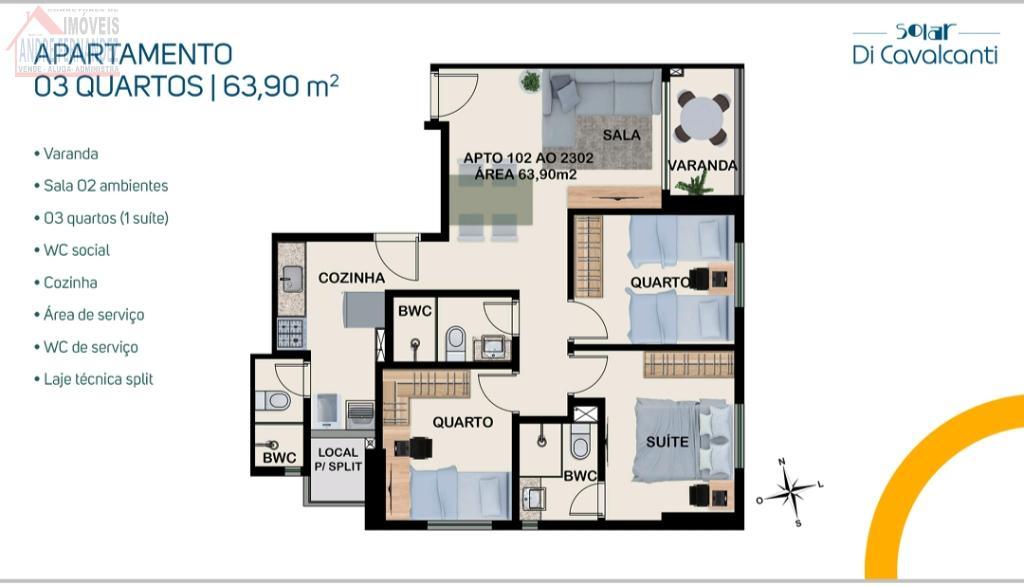Apartamento à venda com 3 quartos, 1 suíte, 1 vaga e 64m² no Madalena, Recife (PE) — foto 9 de 27