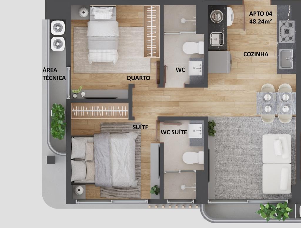 Apartamento à venda com 2 quartos, 50m² - Foto 8