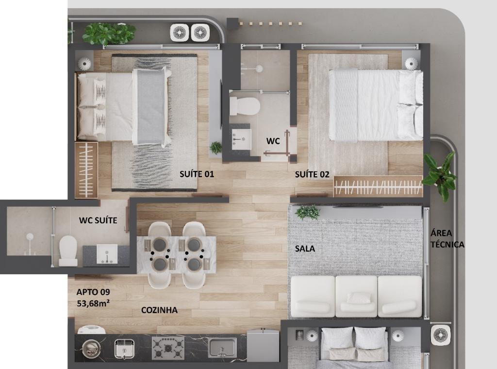 Apartamento à venda com 2 quartos, 50m² - Foto 5