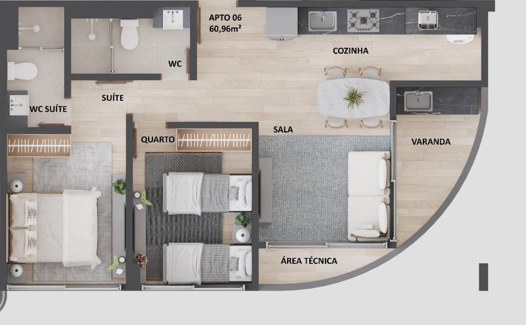 Apartamento à venda com 2 quartos, 50m² - Foto 6